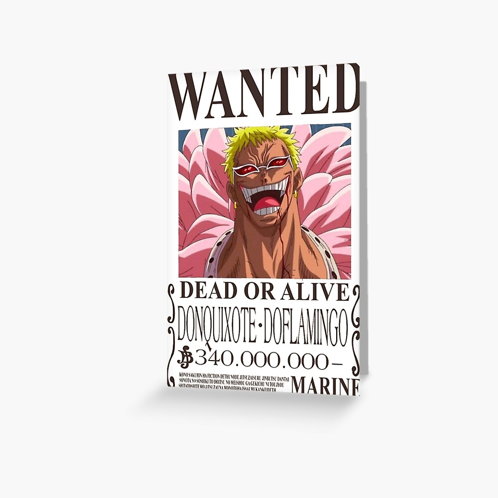 "One Piece Wanted bounty poster Donquixote Doflamingo png Essential T
