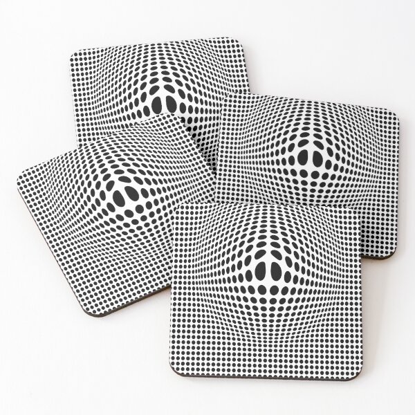 Item preview, Black And White Circles Op-Art Optical Illusion Retro Graphic Victor Vasarely Style designed and sold by artsandsoul.