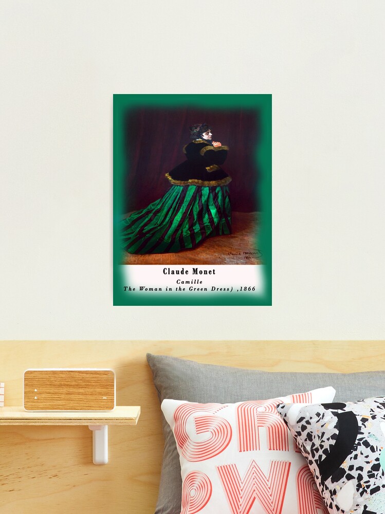 クロード・モネ、Camille or The Woman in the Gree Art Print/Poster: Claude Monet Camille or The Woman in The