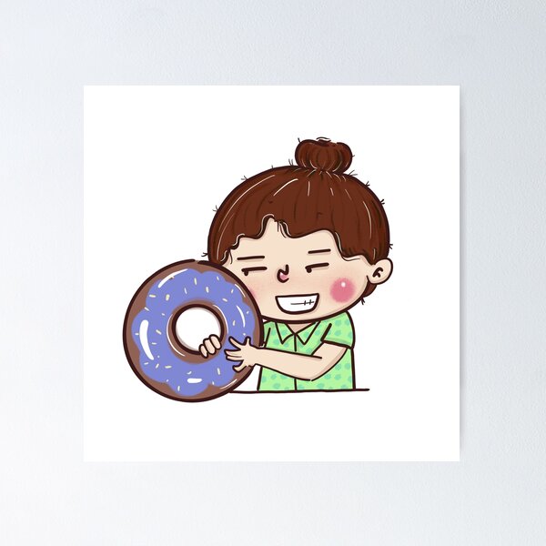 Item preview, Bun hair girl and a donuts designed and sold by Mod-Mtkstudio.