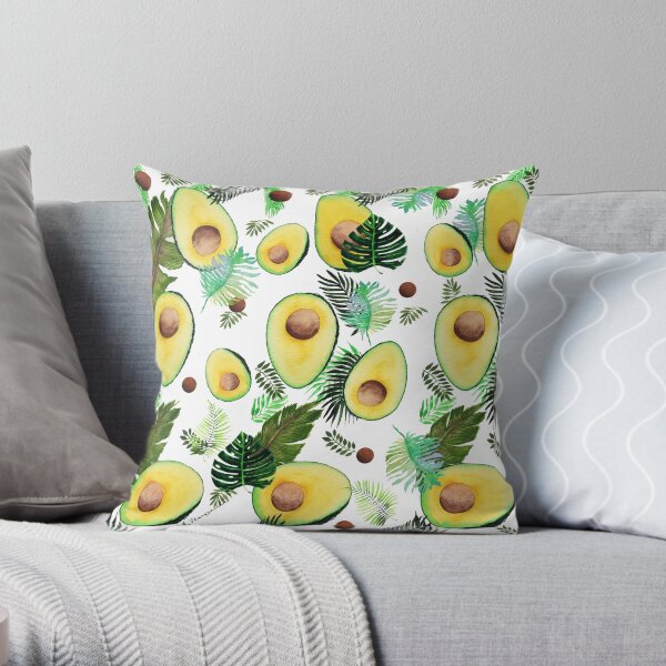 tropical avocado Throw Pillow