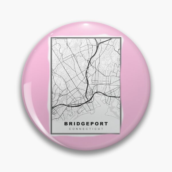 Item preview, Minimalist Pastel Pink Bridgeport Map designed and sold by Tamas Das.
