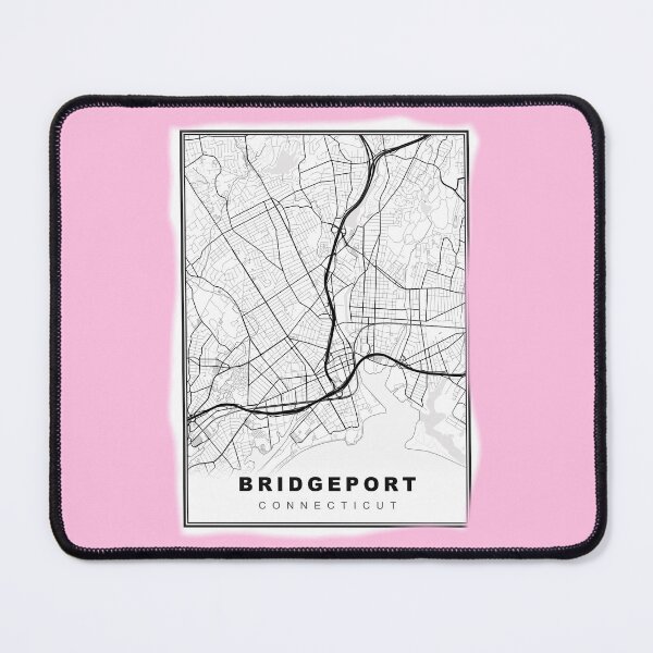 Item preview, Minimalist Pastel Pink Bridgeport Map designed and sold by Tamas Das.