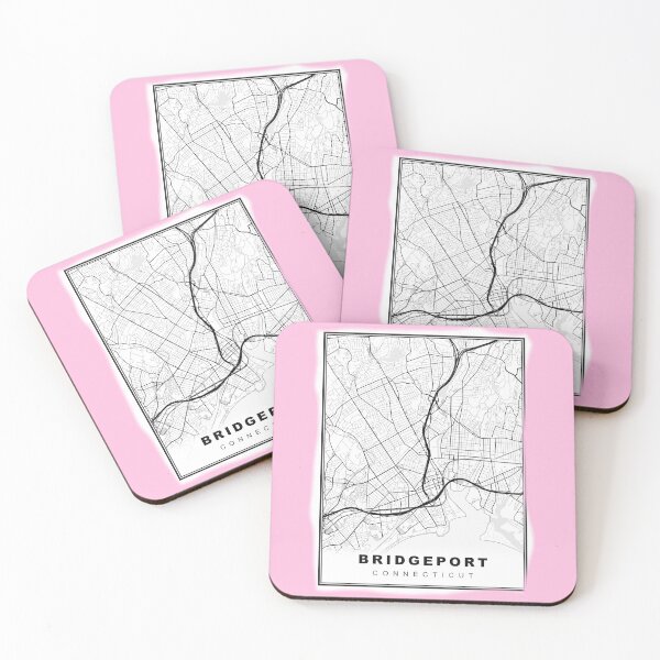 Item preview, Minimalist Pastel Pink Bridgeport Map designed and sold by Tamas Das.