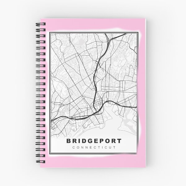 Item preview, Minimalist Pastel Pink Bridgeport Map designed and sold by Tamas Das.