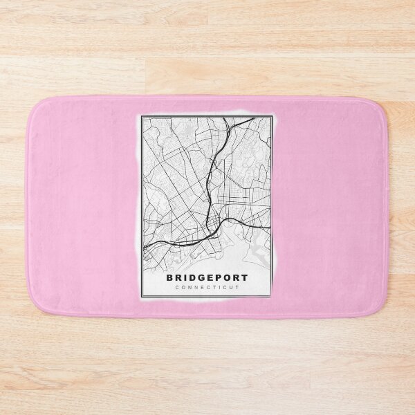 Item preview, Minimalist Pastel Pink Bridgeport Map designed and sold by Tamas Das.