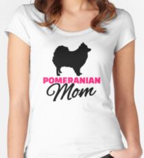 Camiseta entallada de cuello redondo Mamá de Pomerania