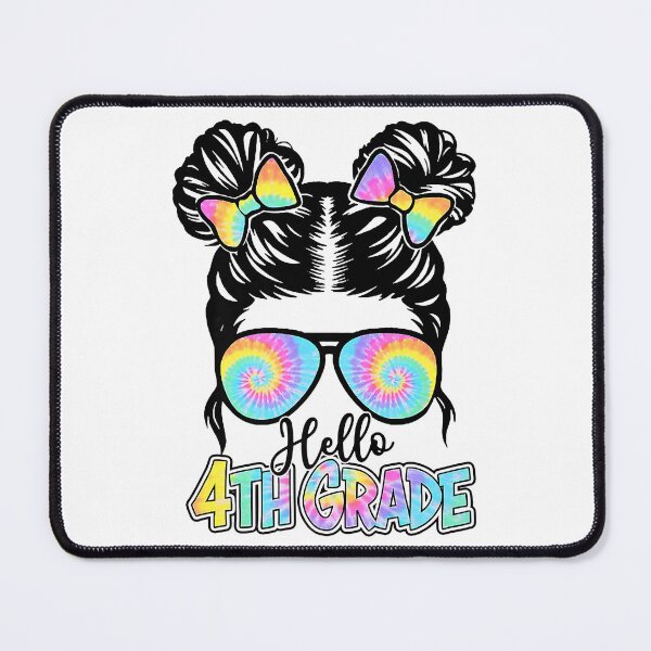 Item preview, Hello 4th Grade Messy Bun Girls Tie Dye Back To School designed and sold by ImkeAhrens.
