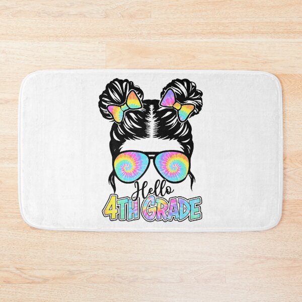 Item preview, Hello 4th Grade Messy Bun Girls Tie Dye Back To School designed and sold by ImkeAhrens.