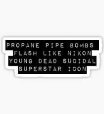 Columbine bones lyrics tshirt Sticker
