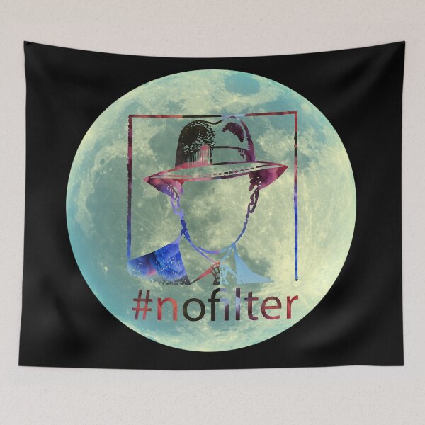 Item preview, #NoFilter Cosmos Smoke Gentleman on the Moon - Mystery Moon Design for T-shirt and other accesories designed and sold by Ridiculam Toga.