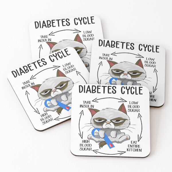 Item preview, Cat Diabetes Cycle Diabetes Awareness Blue Ribbon designed and sold by ImkeAhrens.