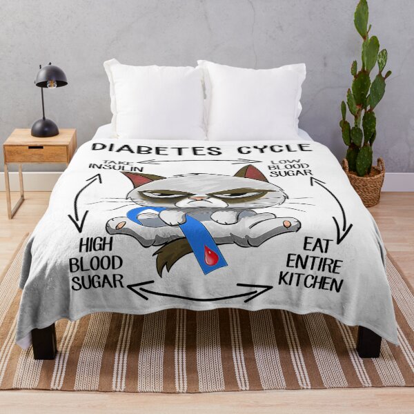 Item preview, Cat Diabetes Cycle Diabetes Awareness Blue Ribbon designed and sold by ImkeAhrens.