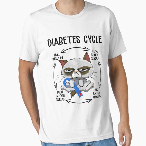 Item preview, Cat Diabetes Cycle Diabetes Awareness Blue Ribbon designed and sold by ImkeAhrens.