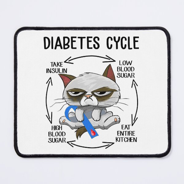 Item preview, Cat Diabetes Cycle Diabetes Awareness Blue Ribbon designed and sold by ImkeAhrens.