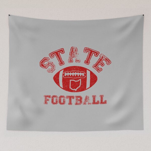 Item preview, State of Ohio Distressed Outline Football Fan  designed and sold by ThuyMo.