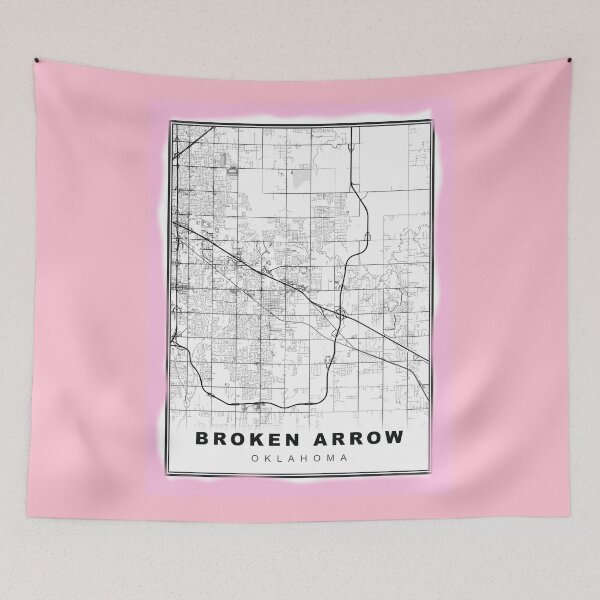 Item preview, Minimalist Pastel Pink Broken Arrow Map designed and sold by Tamas Das.