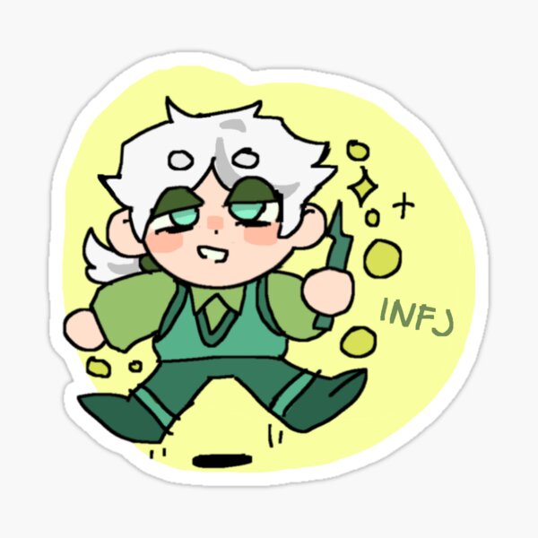 INTJ Boy B/W 4x6 Thermal Sticker - Kawaii Anime Chibi - MBTI