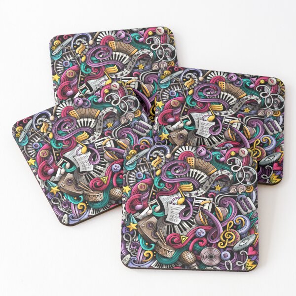 Item preview, Musical Notes Instruments - Colourful Piano Keys Disco Art designed and sold by The Patootoos.