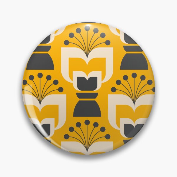Item preview, 0952 - abstract retro flowers, yellow designed and sold by RouCouCou.
