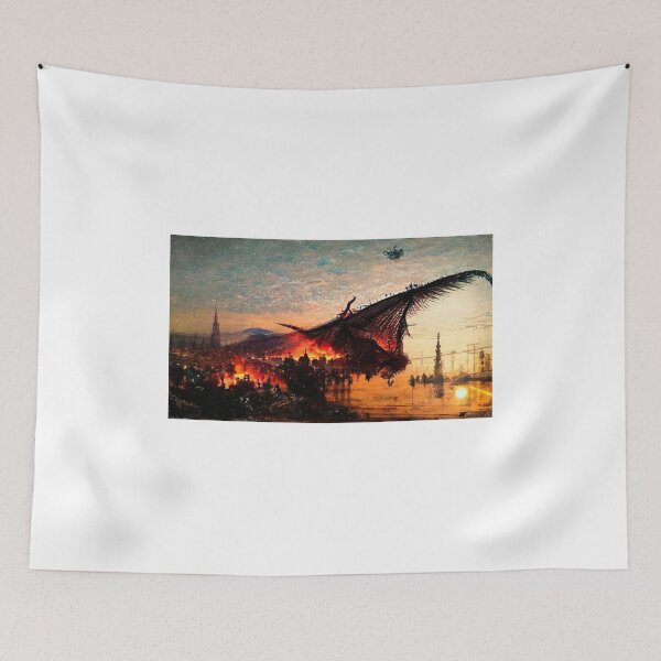 Item preview, Dragon over a burning town designed and sold by robpritchard.