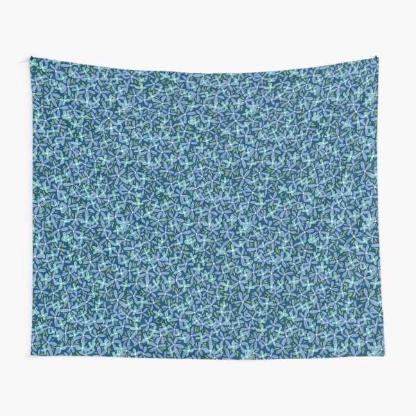 Little ditsy floral print - blue, navy, green, yellow Tapestry