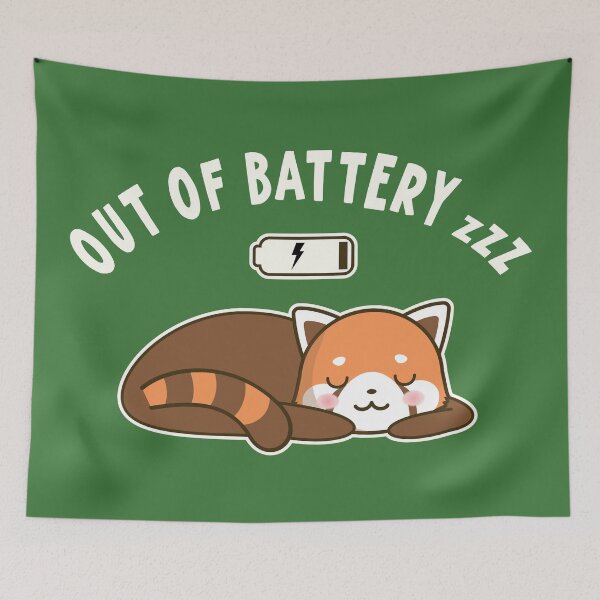 Item preview, Out Of Battery, sleepy red panda designed and sold by samah82.
