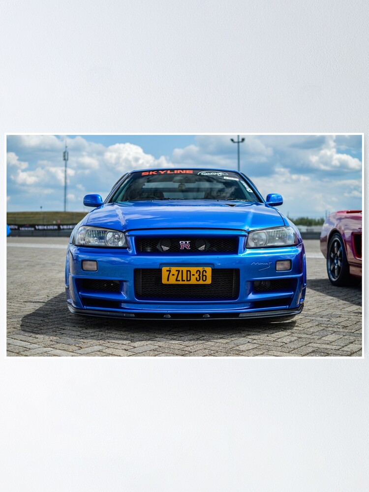 Nissan Gtr R34 Skyline V Spec 2 Poster By Dutchstylez Redbubble