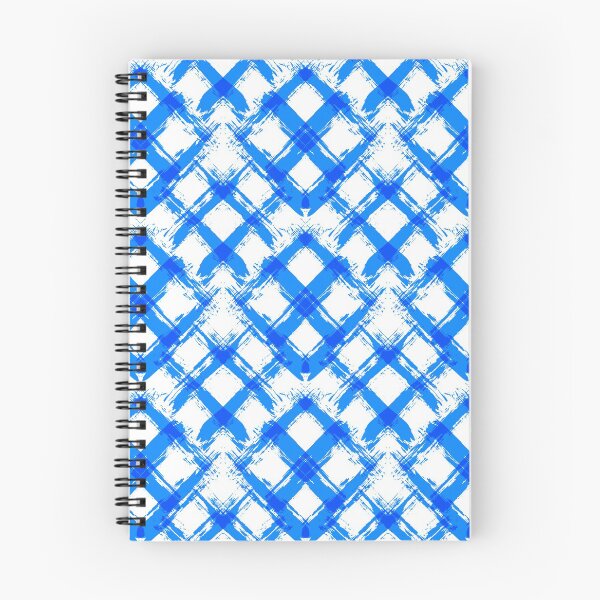 Item preview, White Blue Gingham Pattern Unusual Brush Strokes designed and sold by amovitania.
