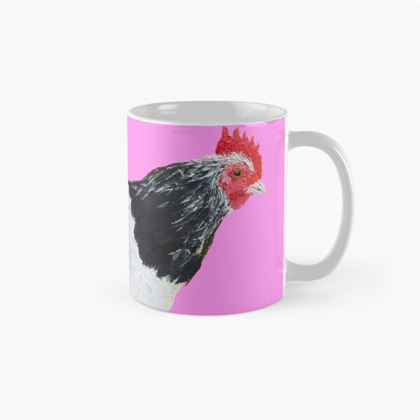 Item preview, Hen painting on pink background designed and sold by MatsonArtDesign.