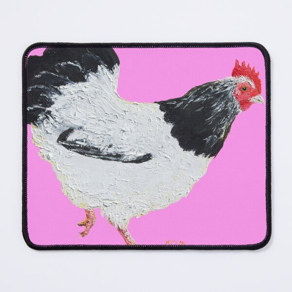 Item preview, Hen painting on pink background designed and sold by MatsonArtDesign.