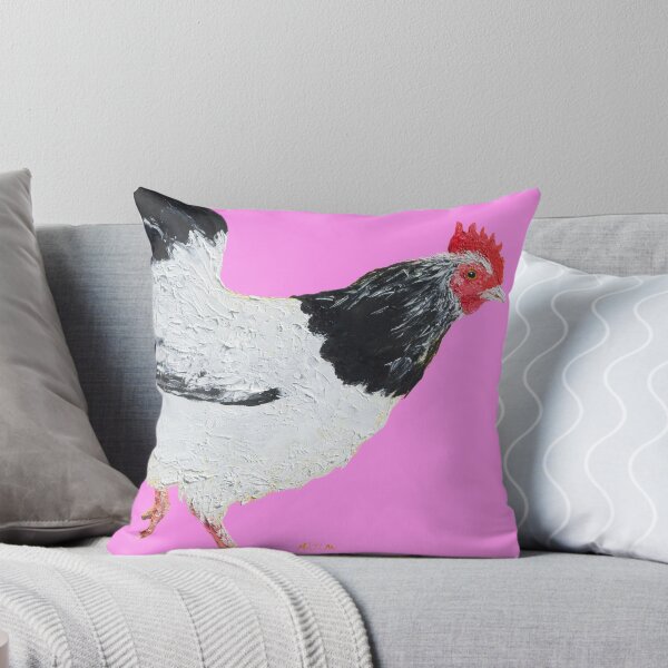 Item preview, Hen painting on pink background designed and sold by MatsonArtDesign.