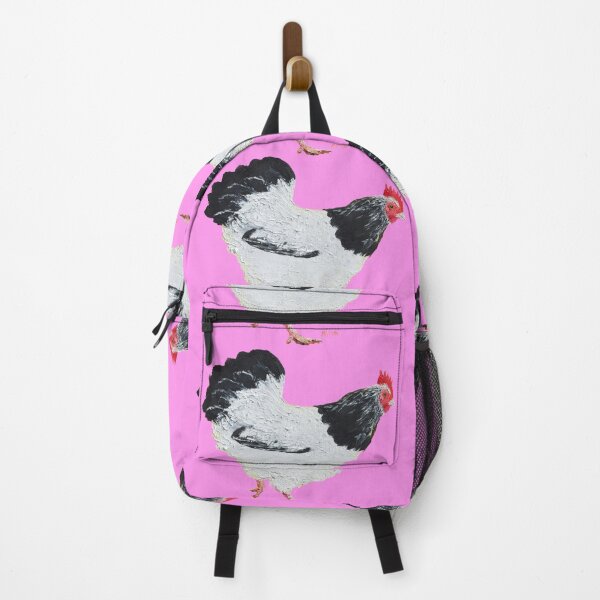 Item preview, Hen painting on pink background designed and sold by MatsonArtDesign.