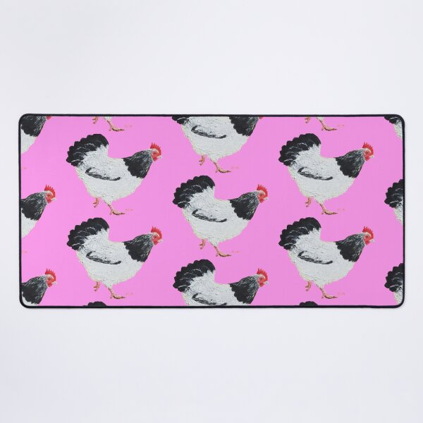 Item preview, Hen painting on pink background designed and sold by MatsonArtDesign.