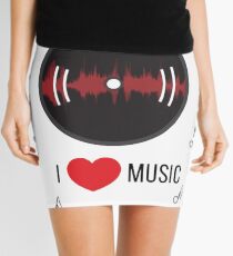 I Love Music (Vinyl) Mini Skirt