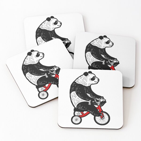 Item preview, Panda bear rides red bicycle designed and sold by IronicEmpire.