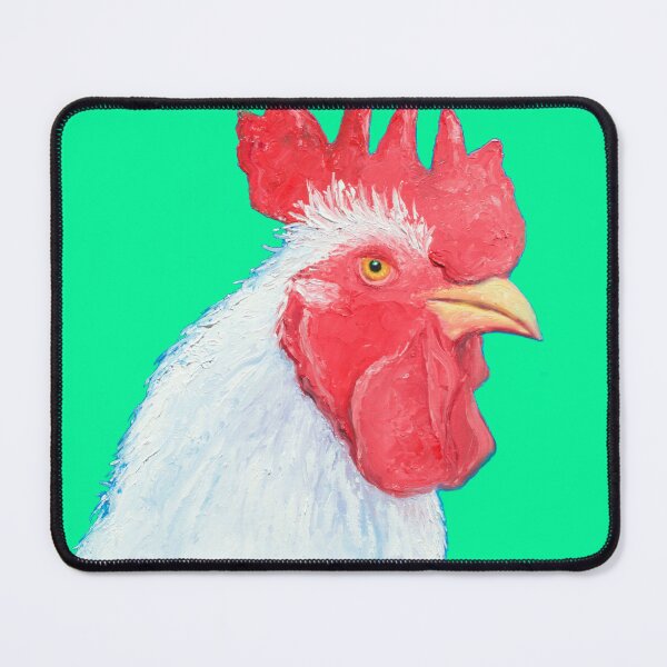 Item preview, White Rooster on green background designed and sold by MatsonArtDesign.