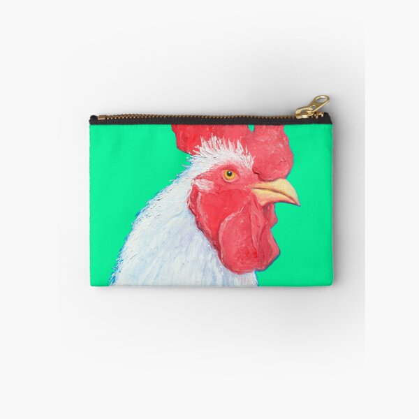 Item preview, White Rooster on green background designed and sold by MatsonArtDesign.