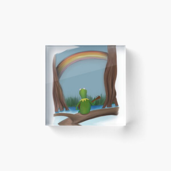 Rainbow Connection - Kermit - White Acrylic Block