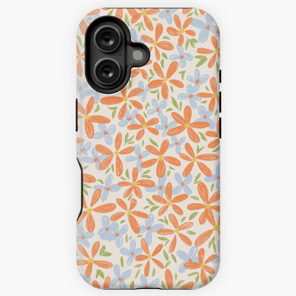 Little ditsy floral print -peach, blue, ice blue, green, yellow iPhone Tough Case