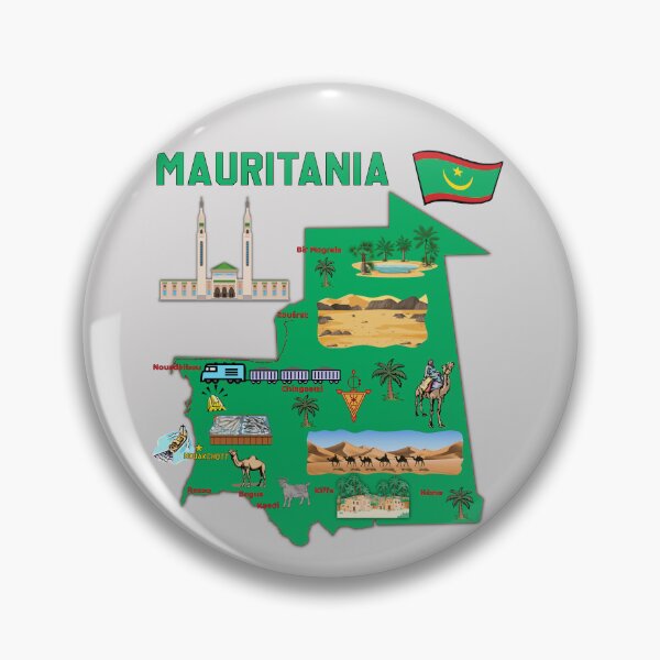 Item preview, tourist map of Mauritania, major cities, flag, symbols designed and sold by mashmosh.