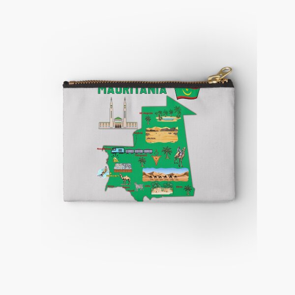 Item preview, tourist map of Mauritania, major cities, flag, symbols designed and sold by mashmosh.