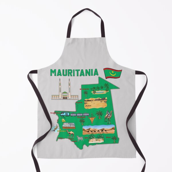 Item preview, tourist map of Mauritania, major cities, flag, symbols designed and sold by mashmosh.