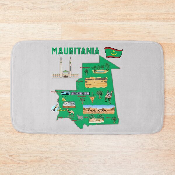 Item preview, tourist map of Mauritania, major cities, flag, symbols designed and sold by mashmosh.