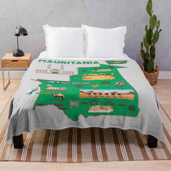 Item preview, tourist map of Mauritania, major cities, flag, symbols designed and sold by mashmosh.