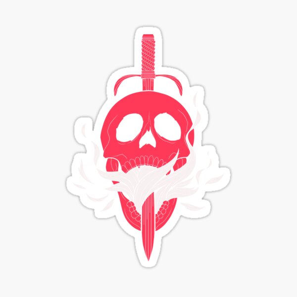 Red Skull and Flames Sticker