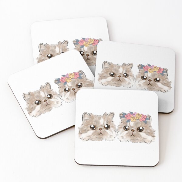 Item preview, Twin Boy Girl_ Beige Cream Cat Edition _ Bunniesmee  designed and sold by bunniesmee.