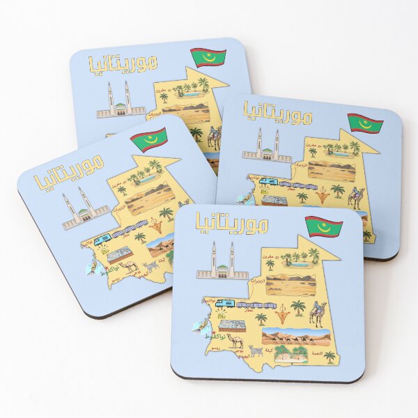 Item preview, Mauritania Map, خريطة موريتانيا مع اهم المدن واهم المعالم الاقتصادية والاجتماعية والسياحية designed and sold by mashmosh.