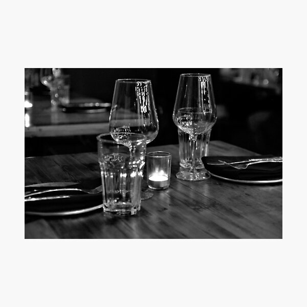 Dinner for 2 in B&W Photographic Print