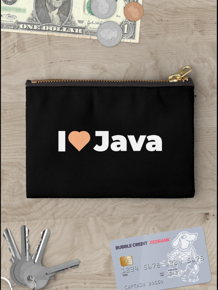 Thumbnail 3 of 4, Zipper Pouch, I Love / Heart Java - For Java Programmers / Coders / Developers designed and sold by ItsRainingPxls.